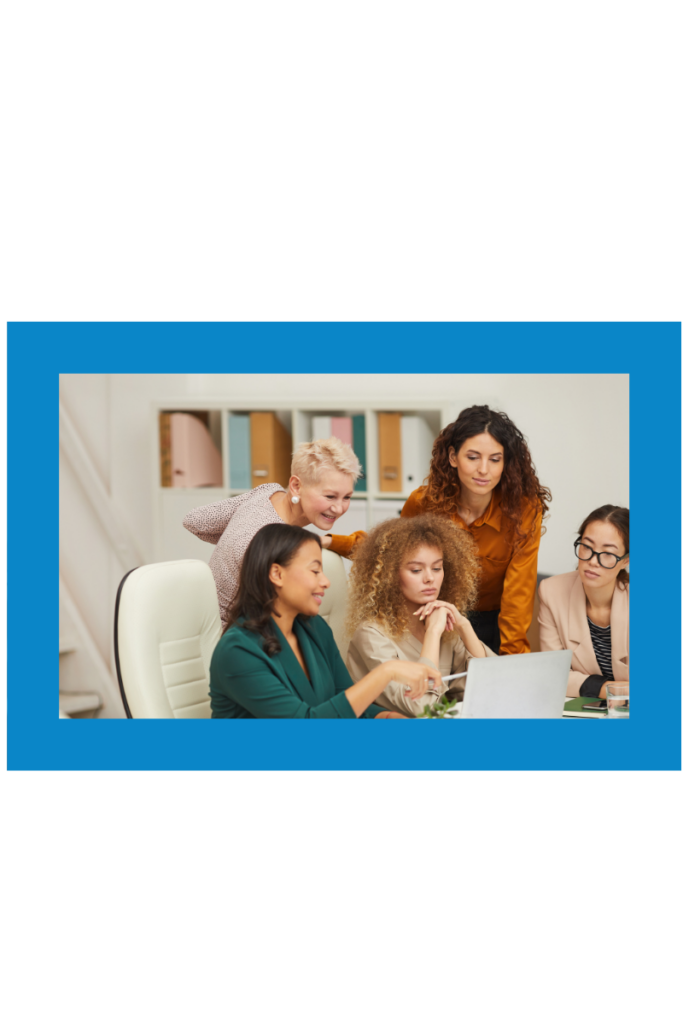 5 ladies sitting at a table of a small business