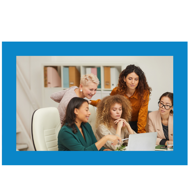 5 ladies sitting at a table of a small business